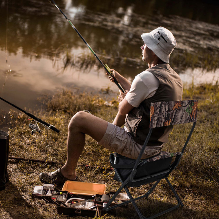 Folding chair store with shoulder strap